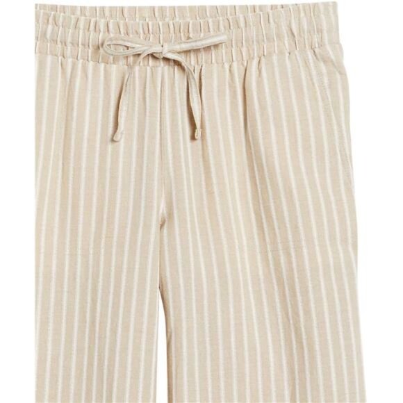 Essentials Women's Linen Blend Drawstring Relaxed Fit Wide Leg Pant - Picture 5 of 7